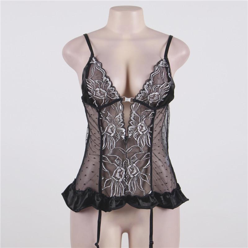 Plus Size Lace Three-Point Lingerie