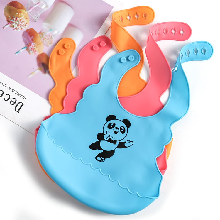 Silicone Baby Bib with Catch-All Pocket