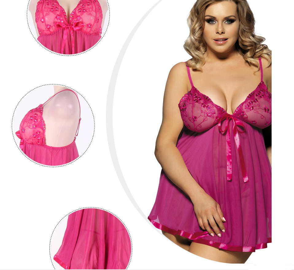 Plus Size Lace Babydoll Lingerie Dress