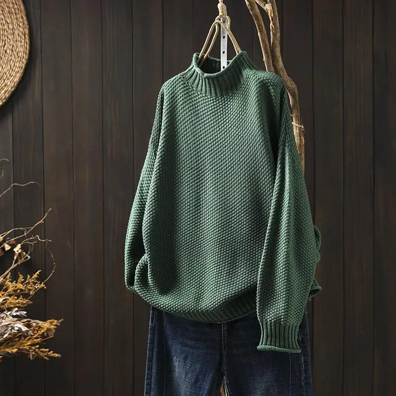 Women's Loose Mock Neck Sweater
