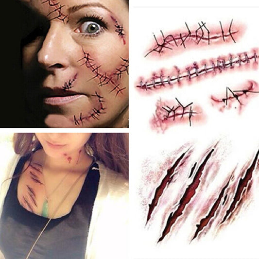 Halloween Scar Temporary Tattoo Stickers