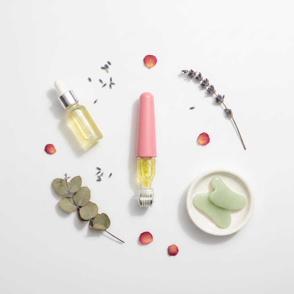 Beard Roller flat lay