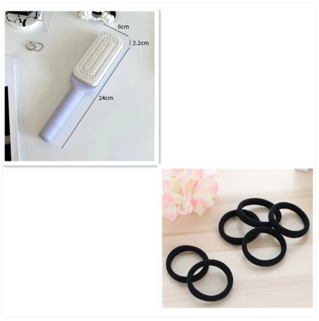 4-in-1 Self-Cleaning Hair Brush with Scalp Massage & Anti-Static
