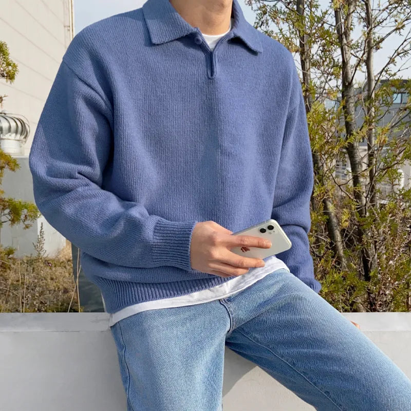 Men's Casual Lapel Fall Sweater