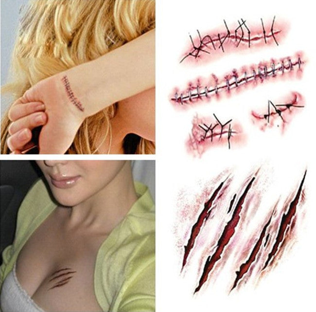 Halloween Scar Temporary Tattoo Stickers
