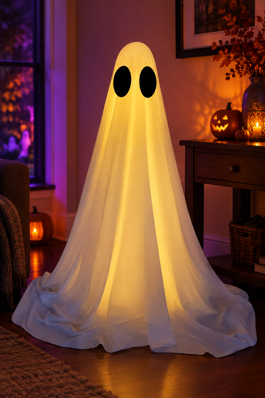 Ghost decoration in a living room